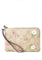 Coach Corner Zip Wristlet In Signature Canvas With Floral Print - Light Brown