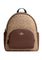 Coach Court Backpack In Blocked Signature Canvas - Tan Brown