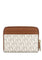 Michael Kors Jet Set Travel Signature Medium Zip Around Card Case - Vanilla/Brown