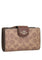 Coach Medium Corner Zip Wallet In Signature Canvas - Tan Brown