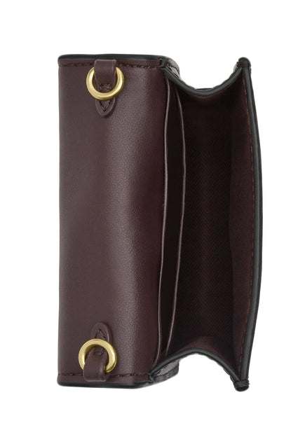 Coach Mini Wallet On A Chain In Signature Canvas - Walnut/Black
