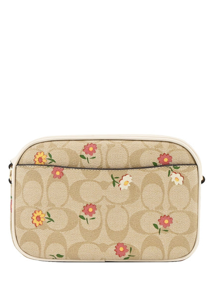 Coach Mini Jamie Camera Bag In Signature Canvas With Nostalgic Ditsy Print - Light Brown