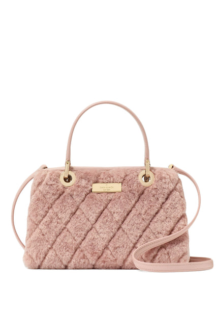 Kate Spade Carey Faux Fur Small Sullivan Satchel - Rose Smoke