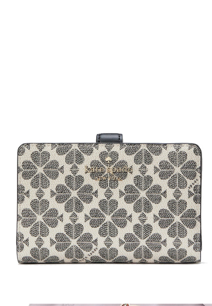 Kate Spade Signature Spade Flower Medium Compact Bifold Wallet - Black