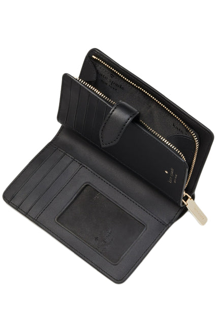 Kate Spade Signature Spade Flower Medium Compact Bifold Wallet - Black