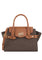 Michael Kors Carmen Medium Logo and Faux Leather Belted Satchel - Brown