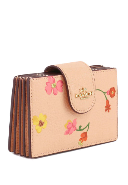 Coach Accordion Card Case With Mystical Floral Print - Faded Blush