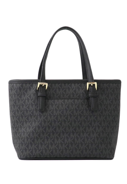 Michael Kors Jet Set Travel Extra-Small Logo Top-Zip Tote Bag - Black