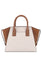 Michael Kors Avril Small Signature Top Zip Satchel - Vanilla/Brown