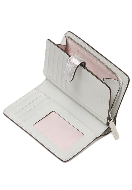 Kate Spade Madison Metallic Medium Compact Bifold Wallet - Lunar Light