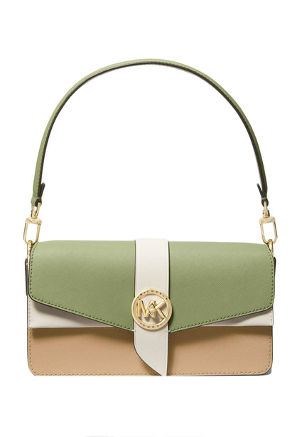 Michael Kors Greenwich Medium Convertible Shoulder Bag - Camel Brown/Multi