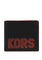 Michael Kors Mens Cooper Graphic Pebbled Leather Billfold Wallet - Black/Red