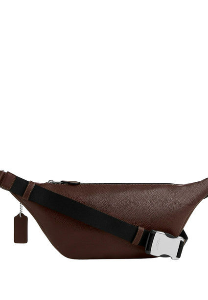 Coach Mens Warren Belt Bag In Signature Jacquard - Maple Brown