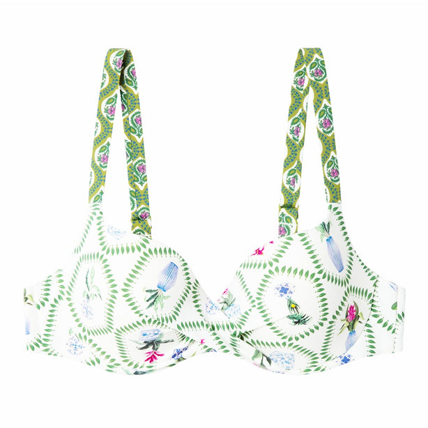 Full Cup Bikini Top With Print