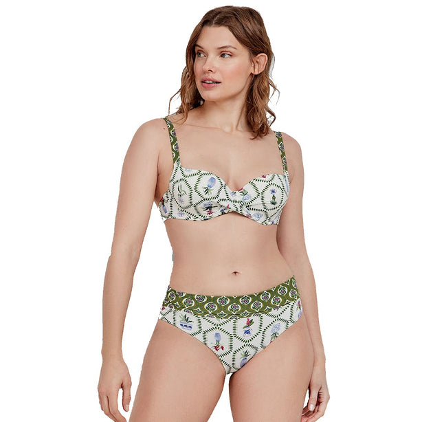 Full Cup Bikini Top With Print