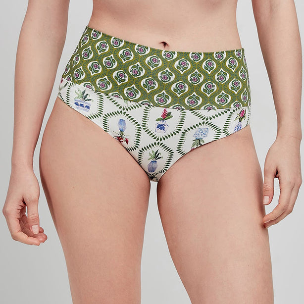 Patterned Multi-Position Bikini Bottom