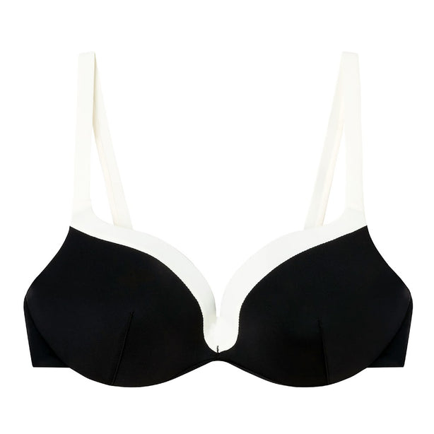 Bicolor Bikini Top With Contrasting Edges