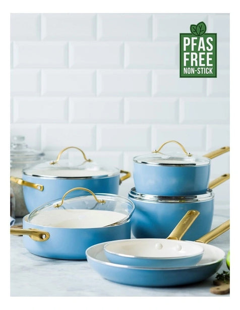 GreenPan Padova 6pcs Set, Coral Blue [PFAS FREE]