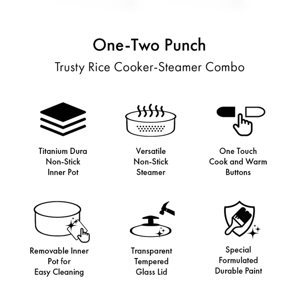 La Gourmet 0.6L Rice Cooker with Non-stick Steamer (Cream)