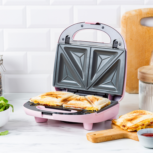 GreenChef 3-in-1 Grill Panini, Sandwich & Waffle Maker – Pink