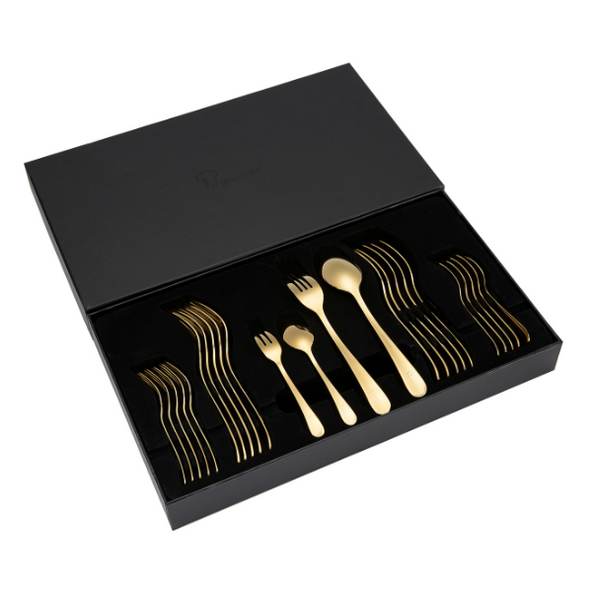 La Gourmet 24Pc Cutlery Set, Rome, Gold