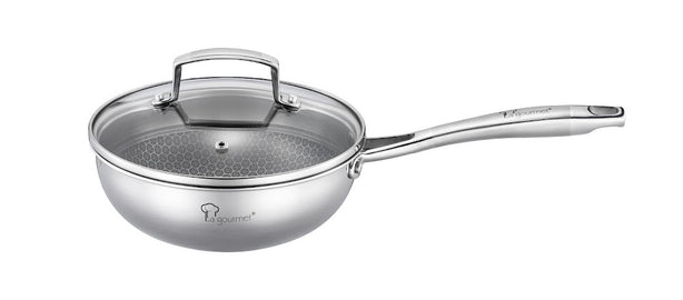 La gourmet Galactic Honeycomb 24cm Wok with Glass Lid (Induction)