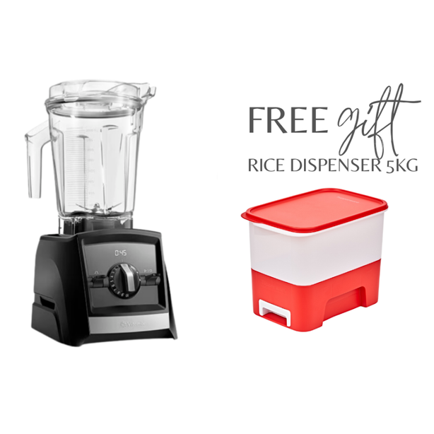 Vitamix High Performance Blender - Ascent Series A2500i (Black) + Tupperware 5kg Rice Dispenser