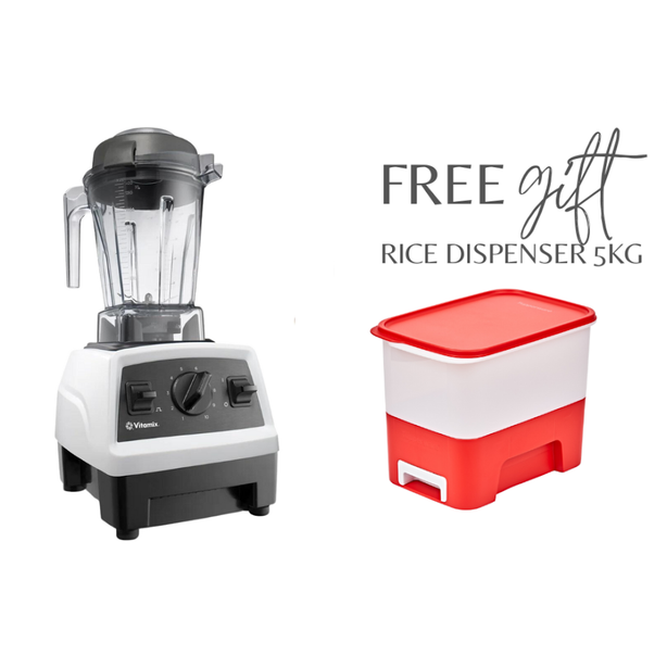 Vitamix Explorian Series E310 Blender (White) + Tupperware 5kg Rice Dispenser