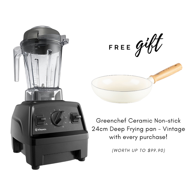 Vitamix Explorian Series E310 Blender (Black) + FREE Greenchef 24cm Ceramic Non-stick Deep Frying Pan