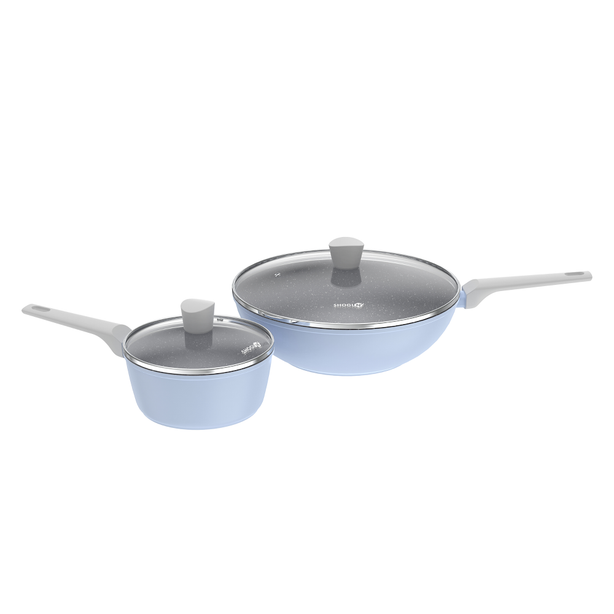 La Gourmet Shogun Smart 4PCs Set - Blue (18cm Saucepan + 30cm Wok)