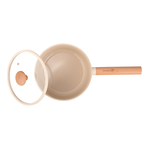 La Gourmet Shogun Ivory Ceragan 20cm Saucepan with Glass Lid