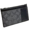 Coach Zip Card Case In Signature Canvas in Charcoal/ Black CV764