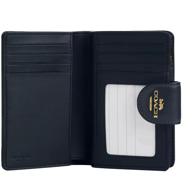 Coach Medium Corner Zip Wallet In Signature Jacquard in Navy/ Midnight Navy CU987