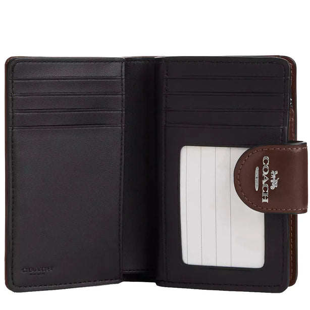 Coach Medium Corner Zip Wallet In Signature Jacquard in Oak/ Maple CU987