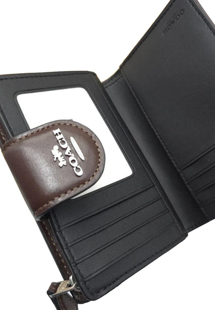 Coach Medium Corner Zip Wallet In Signature Jacquard in Oak/ Maple CU987