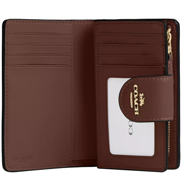 Coach Medium Corner Zip Wallet In Signature Canvas in Tan/ Brown CW786