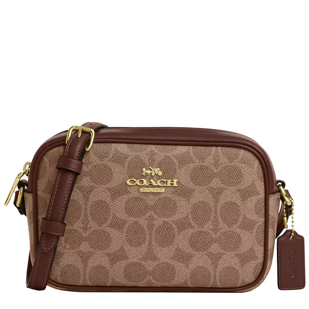 Coach Mini Jamie Camera Bag In Signature Canvas in Tan/ Brown CY752