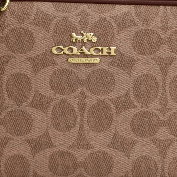 Coach Mini Jamie Camera Bag In Signature Canvas in Tan/ Brown CY752