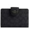 Coach Medium Corner Zip Wallet In Signature Canvas in Charcoal/ Black CW786