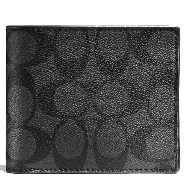 Coach Boxed 3 In 1 Wallet Gift Set In Signature Canvas in Charcoal/ Black CW344