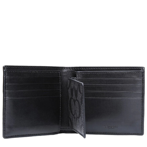 Coach Boxed 3 In 1 Wallet Gift Set In Signature Canvas in Charcoal/ Black CW344