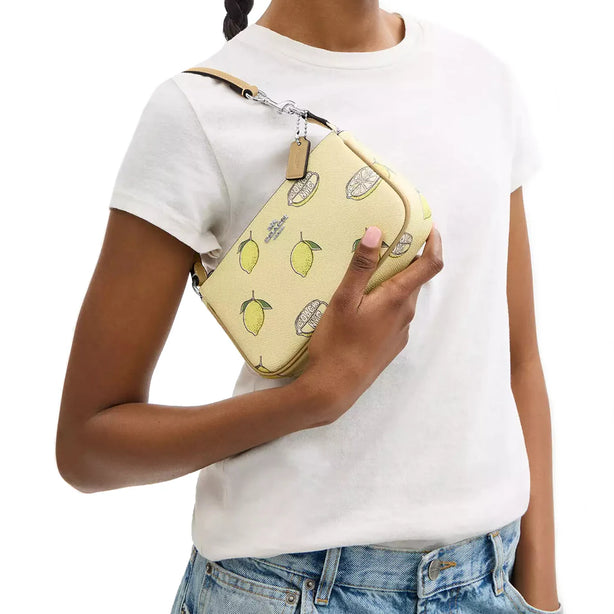 Coach Nolita 19 Wristlet/ Top Handle/ Clutch Bag With Lemon Print - Garden Glade Multi CAL26