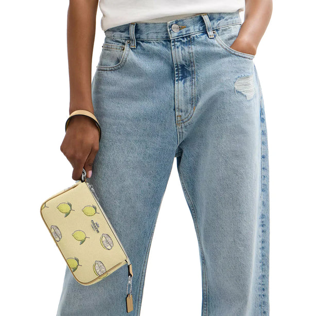 Coach Nolita 19 Wristlet/ Top Handle/ Clutch Bag With Lemon Print - Garden Glade Multi CAL26