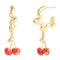 Coach Cherry Wavy Huggie Earrings - Red CAA16