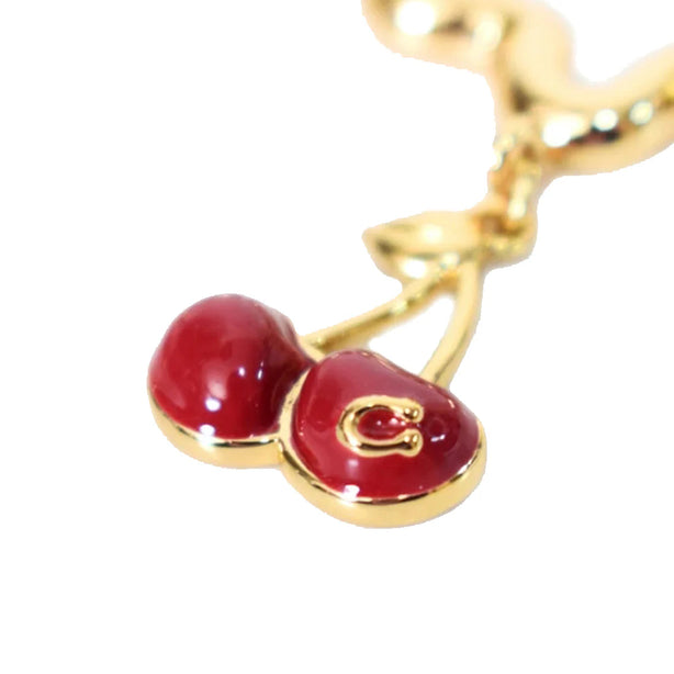 Coach Cherry Wavy Huggie Earrings - Red CAA16