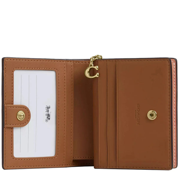 Coach Snap Wallet With Shell Print - Coral/ Sunrise CBO73