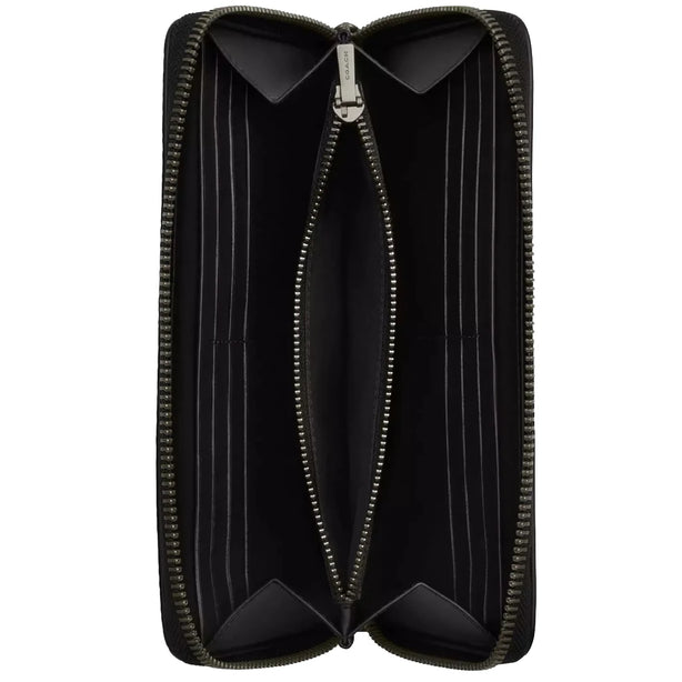 Coach Accordion Wallet In Signature Canvas - Charcoal/ Black CY405