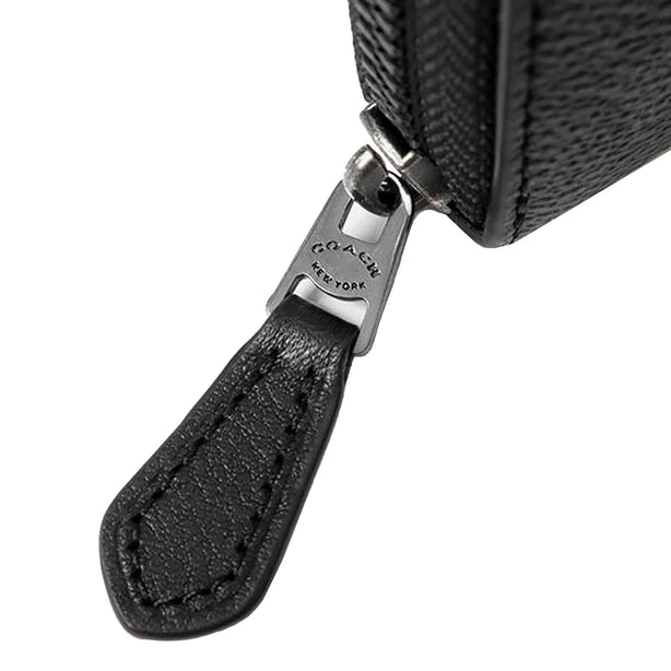 Coach Accordion Wallet In Signature Canvas - Charcoal/ Black CY405