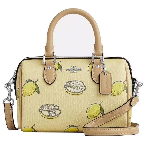 Coach Mini Rowan Crossbody Bag With Lemon Print - Garden Glade Multi CAL19
