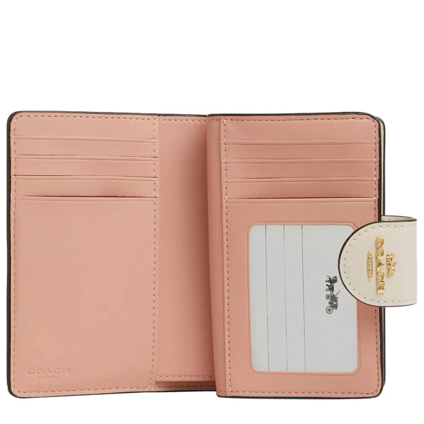 Coach Medium Corner Zip Wallet In Signature Canvas With Floral Print - Sand Multi CAR13